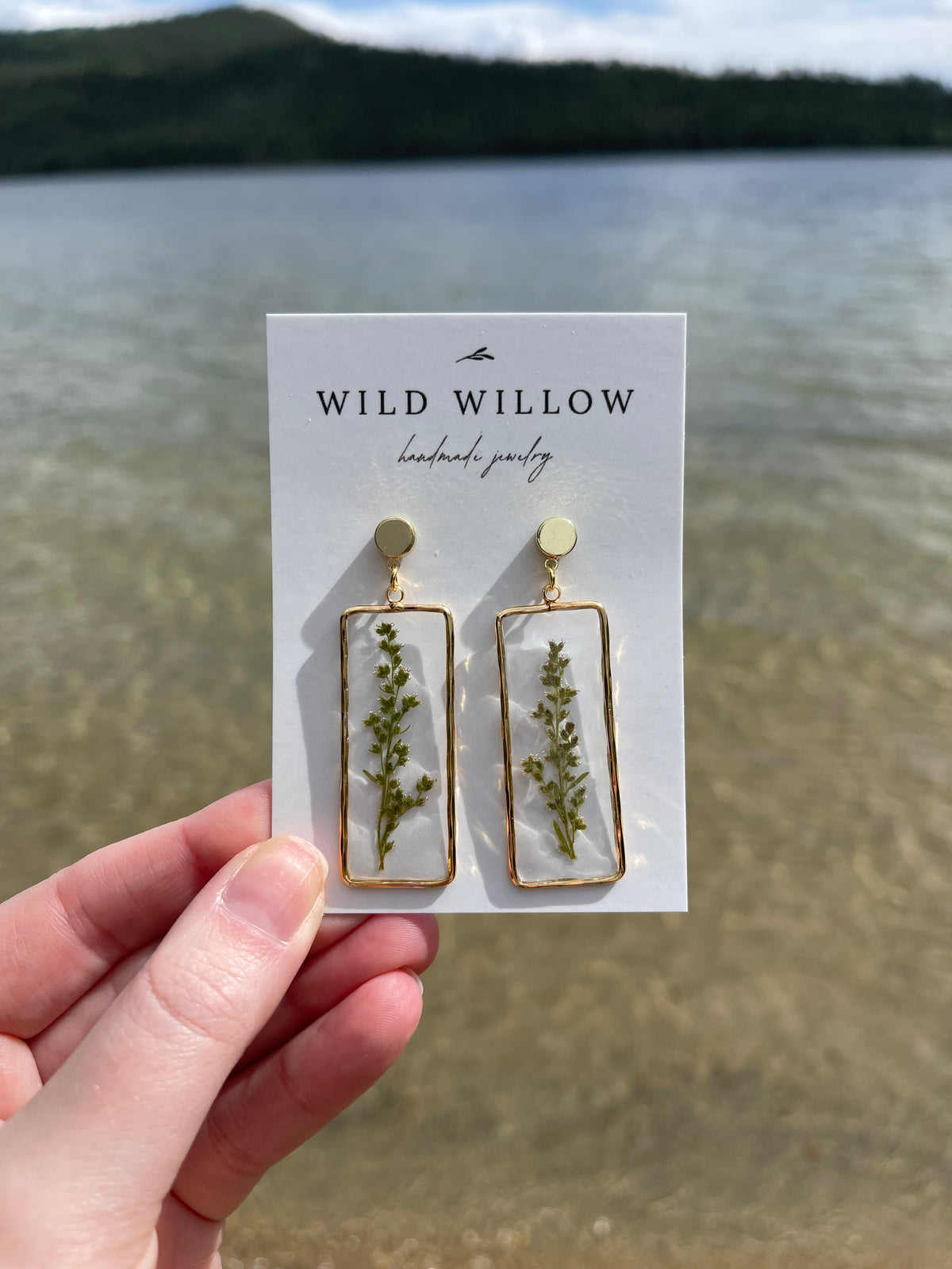 Wild Harvested Sagebrush Earrings | 18k Gold Plated