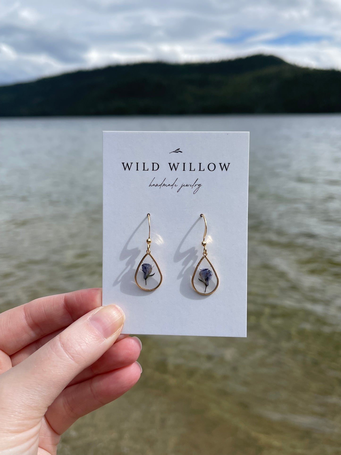 Wild Harvested Lupine Earrings | 18k Gold Plated