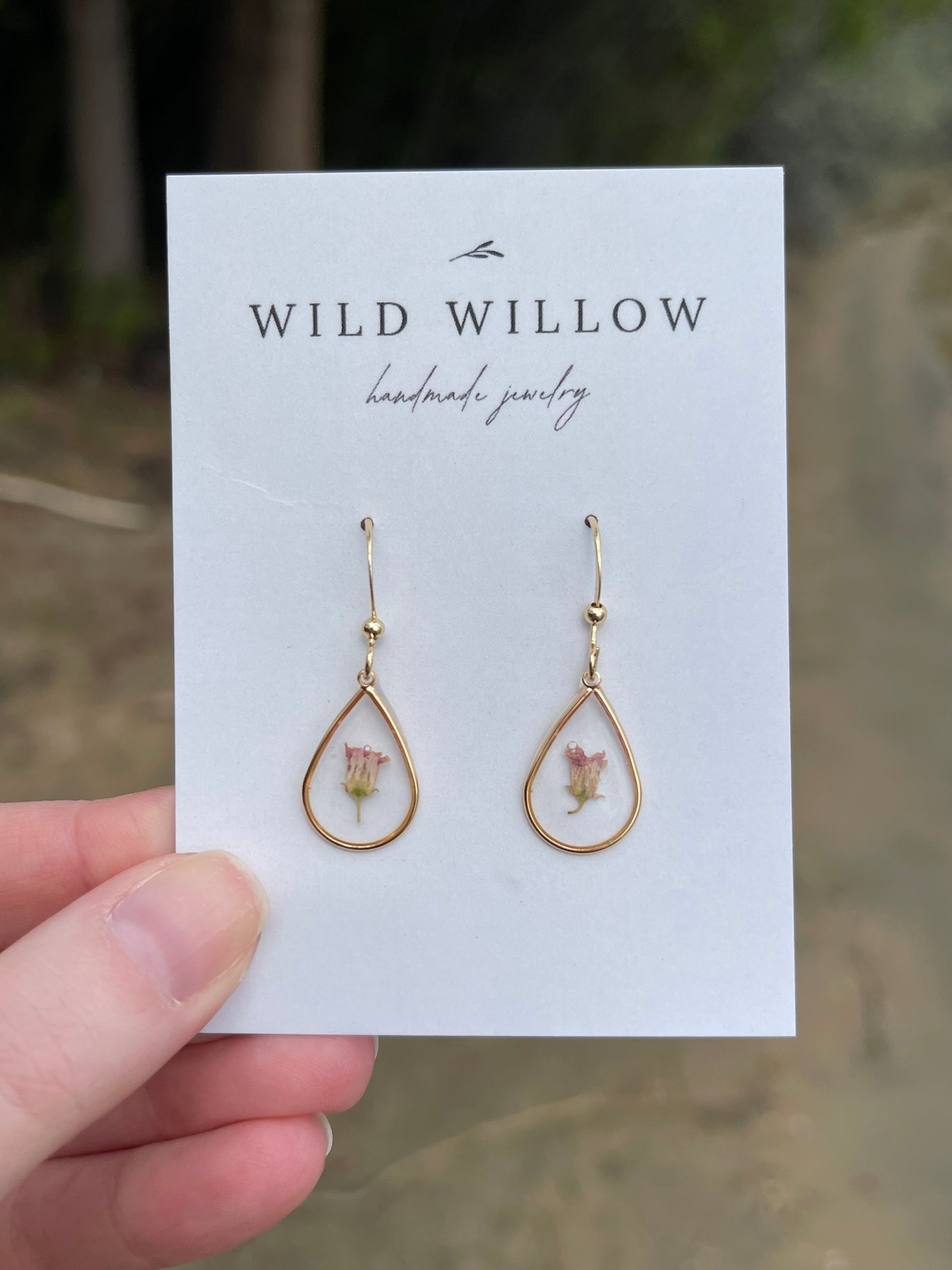 Wild Harvested Huckleberry Flower Earrings | 18k Gold Plated