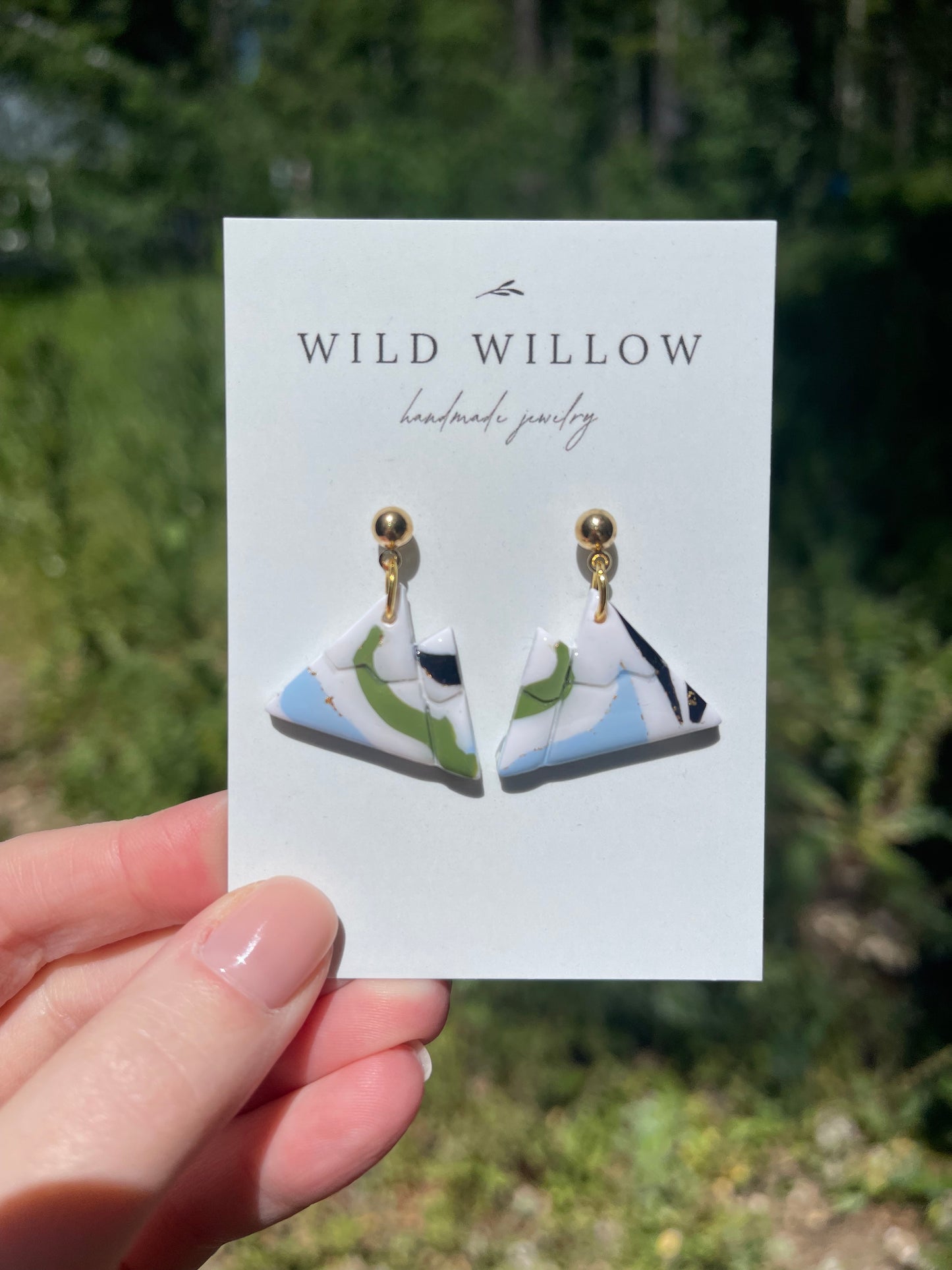 Teton Swirl Clay Mountain Earrings | 18k Gold Plated