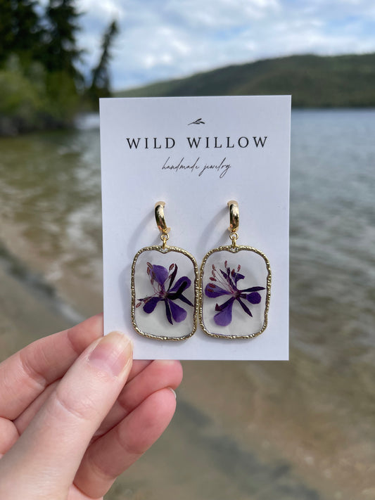 Wild Harvested Fireweed Earrings | 18k Gold Plated