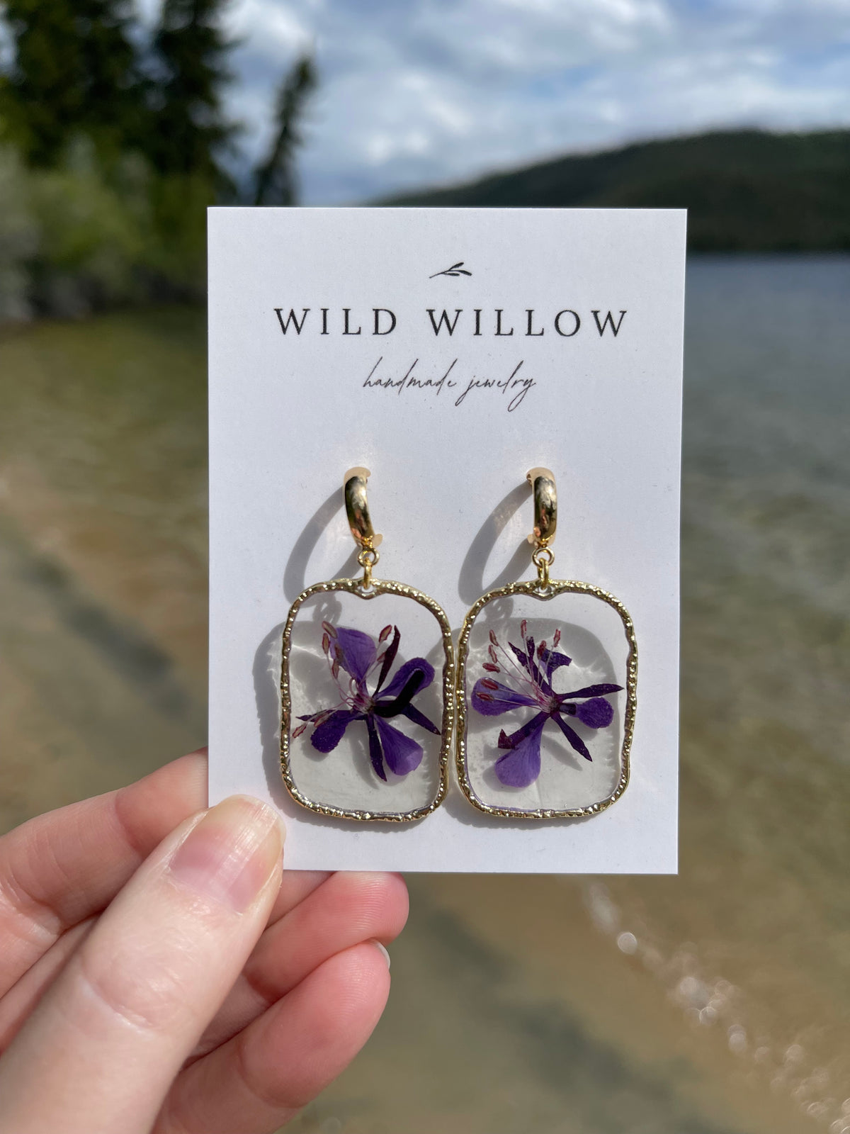 Wild Harvested Fireweed Earrings | 18k Gold Plated