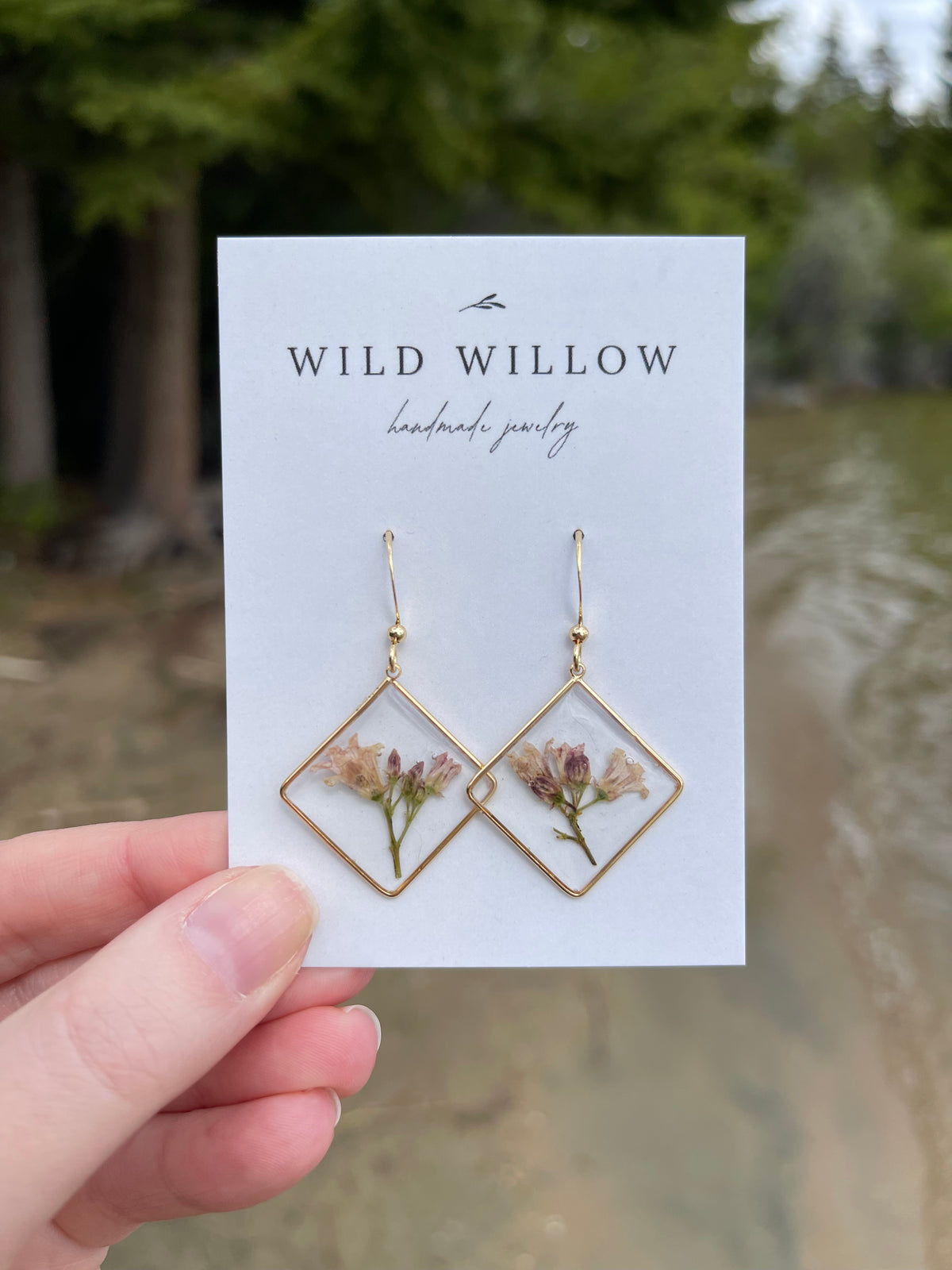 Wild Harvested Huckleberry Flower Earrings | 18k Gold Plated