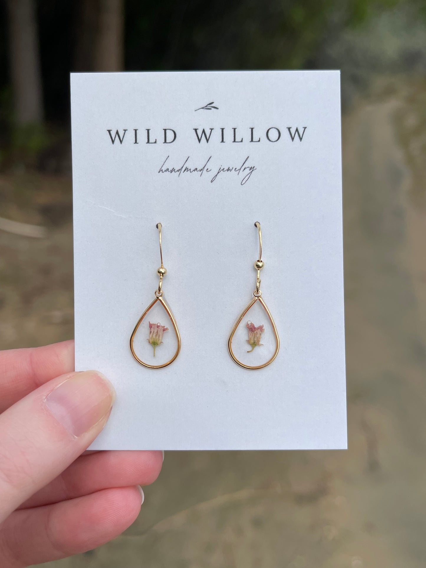 Wild Harvested Huckleberry Flower Earrings | 18k Gold Plated